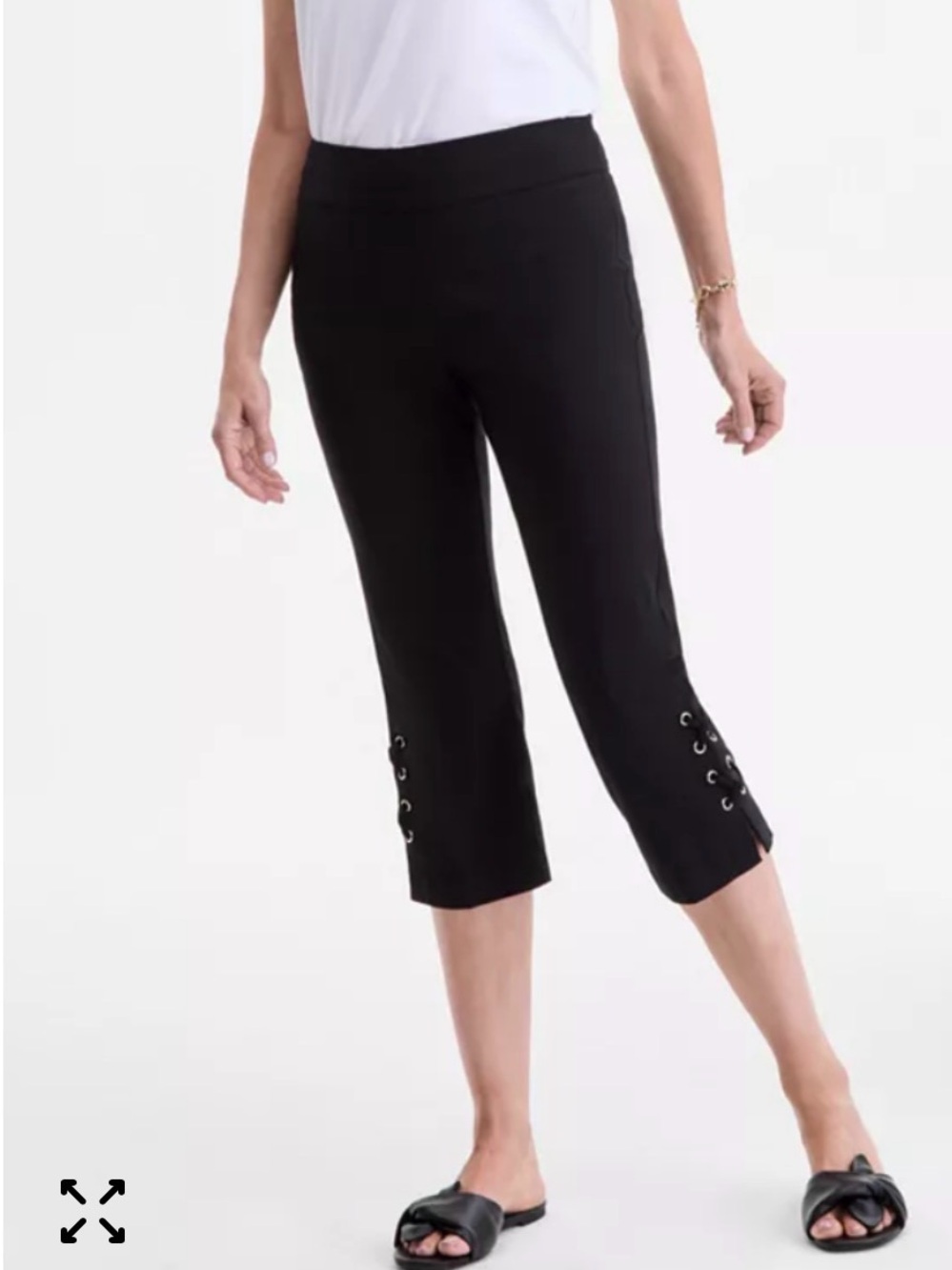 JM Collection Women's Side Lace-Up Pull-On Capri Pants - size XXL